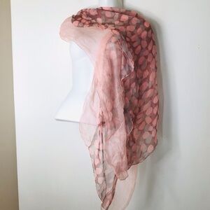Polka Dot Sheer Wrap Scarf in Blush Pink
